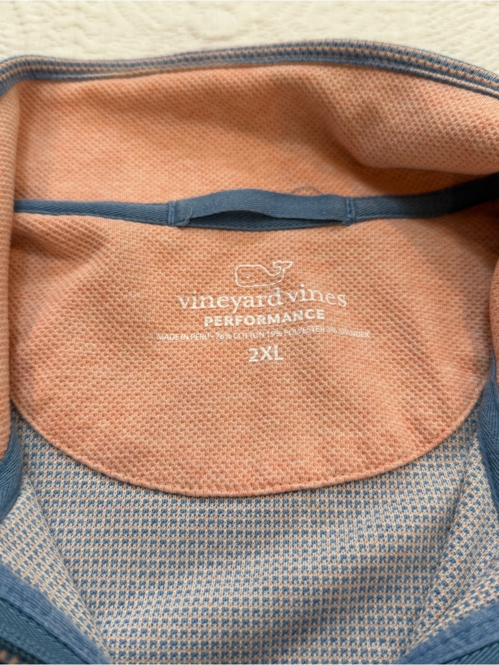 Vineyard Vines Performance Quarter Zip Pullover Blue Men’s 2XL - Picture 5 of 9